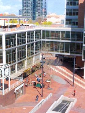 aerial view of PSU's Urban Plaza