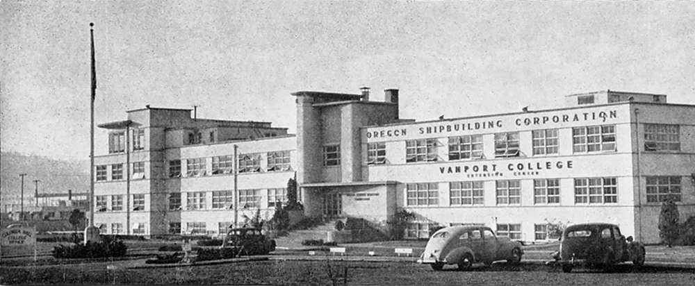 Vanport College housed in the Oregon shipyard building